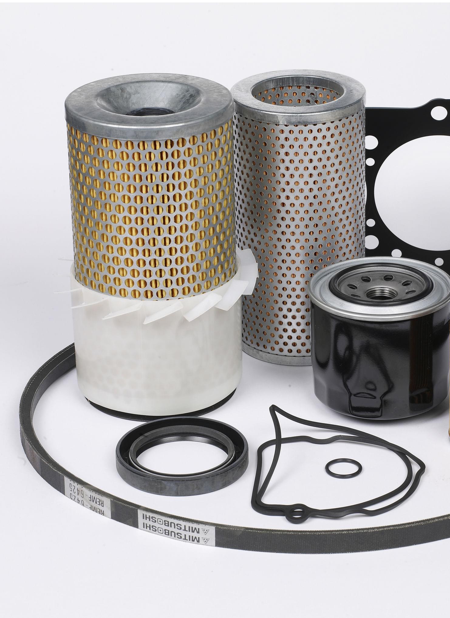 Several automotive filters and belts
