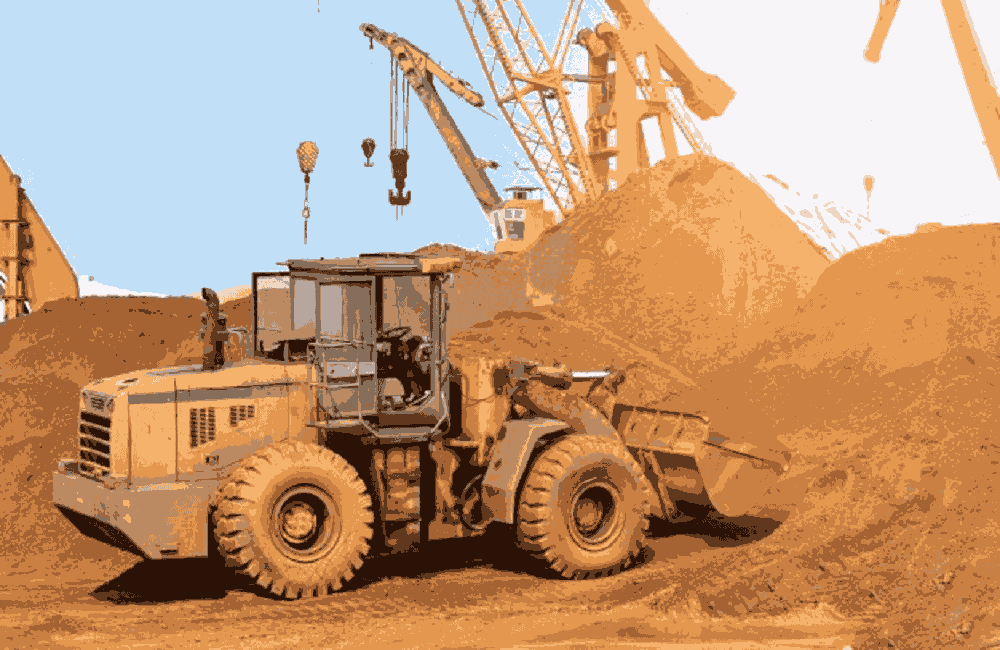 Front-end loader at a construction site