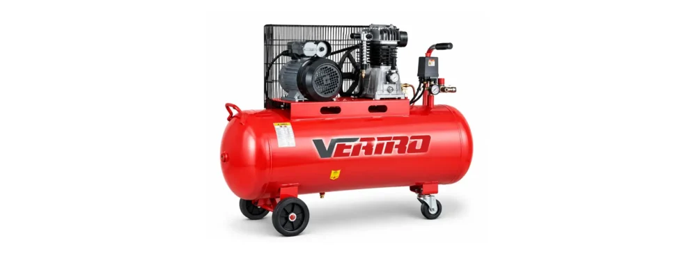 Vertro air compressor for construction and industrial applications